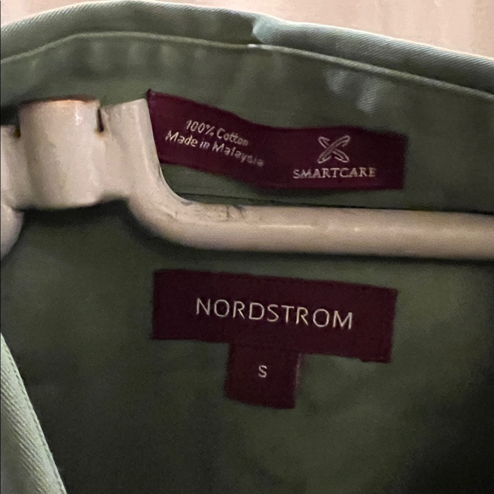 Nordstrom Sage Button-Up Shirt men’s smart care sailboat logo S - Picture 2 of 8